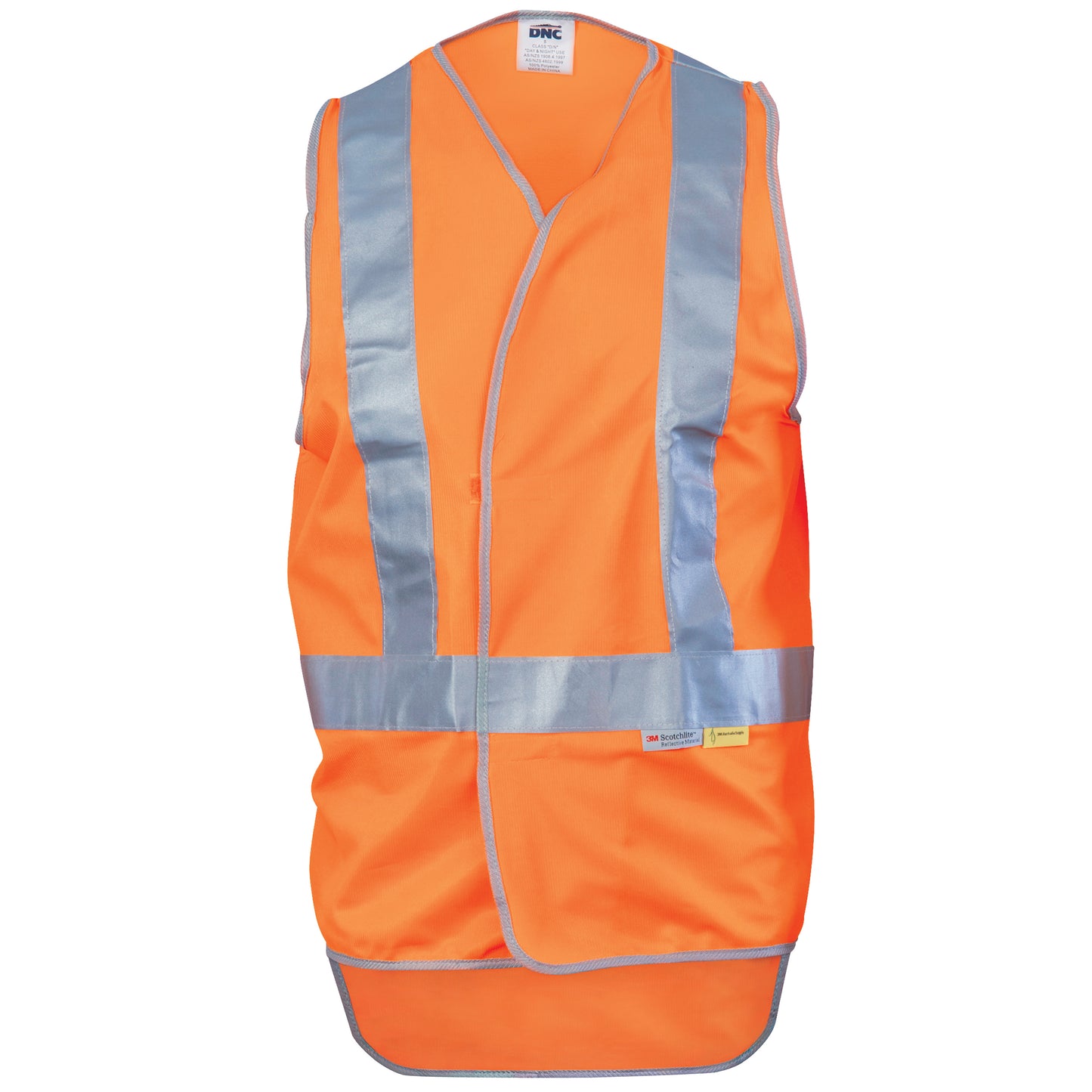 Day/Night Cross Back Safety Vests with Tail