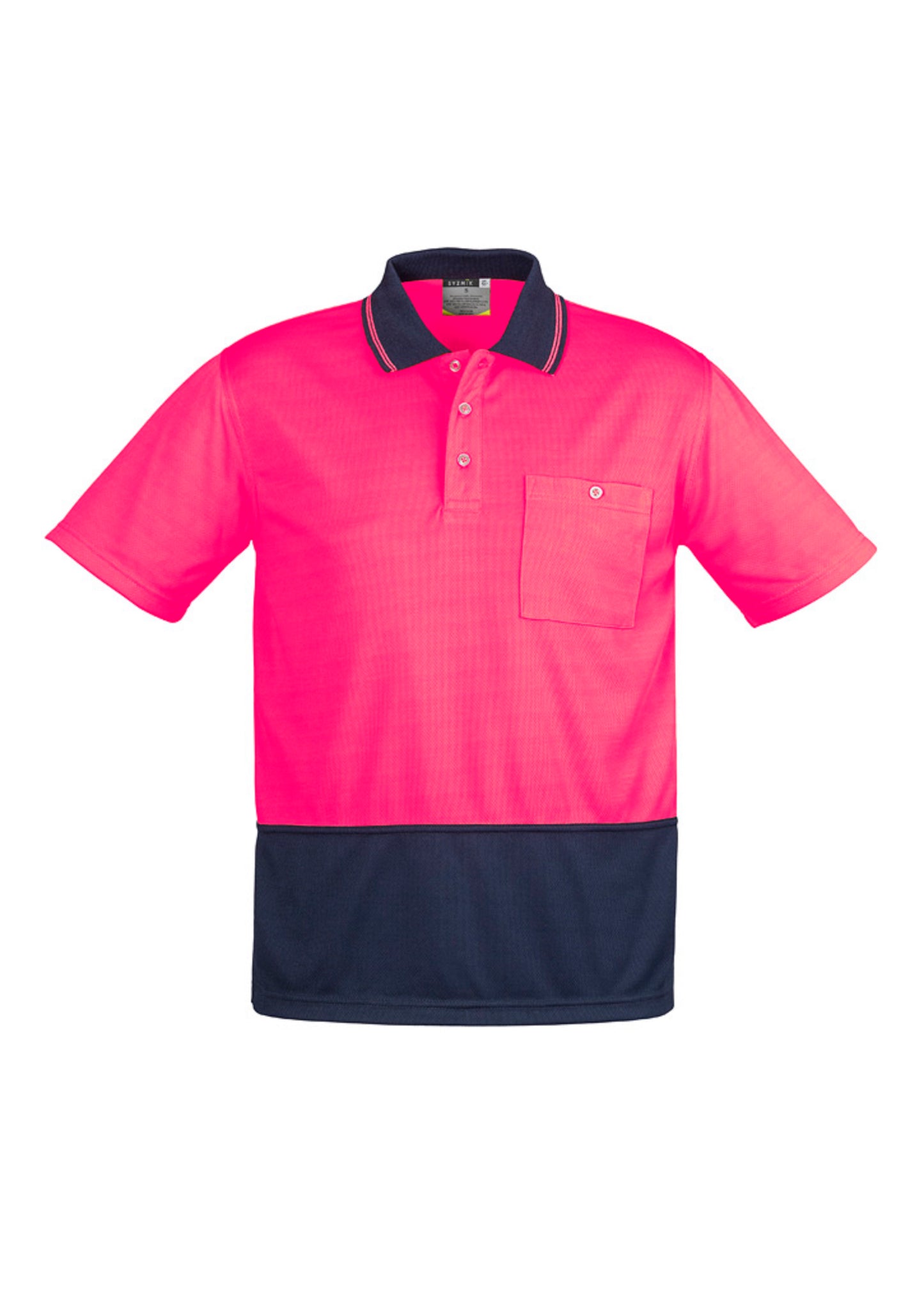 Unisex Hi Vis Basic Spliced Polo - Short Sleeve