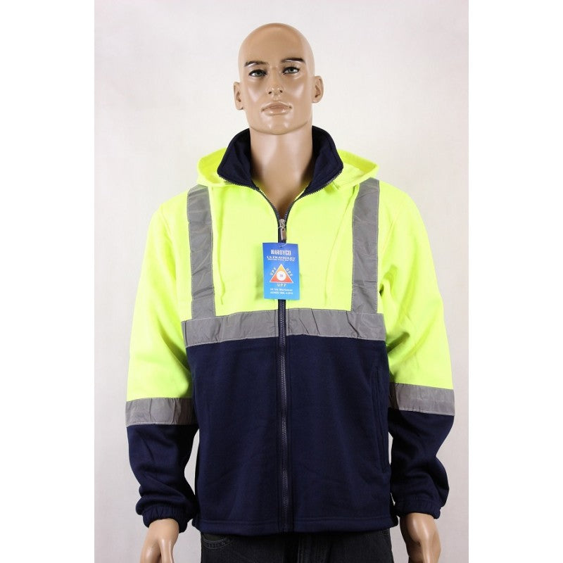 Taped Hi-Vis Full Zip Fleece Hoodie