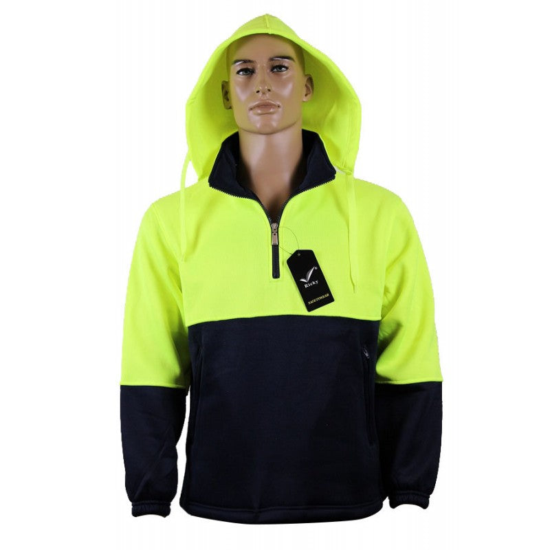 Hi-Vis Half Zip Fleece Hoodie