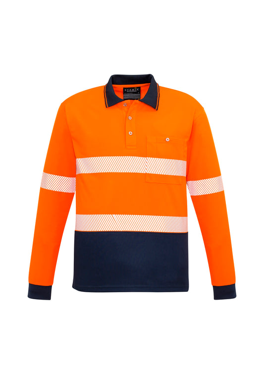 Unisex Hi Vis Segmented L/S Polo - Hoop Taped